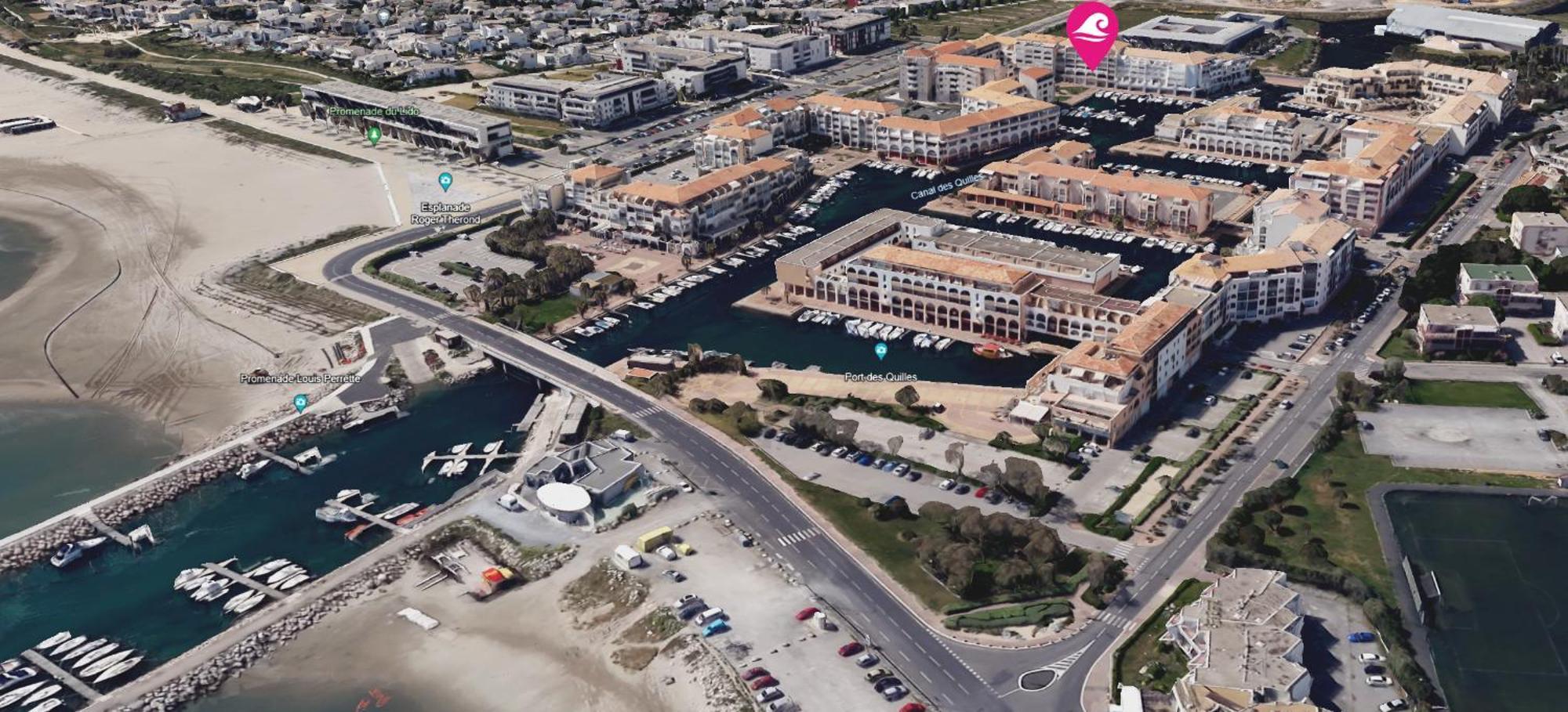 Marina Des Quilles, Grand T2 Climatise, Proche Plage, Parking Prive Sète